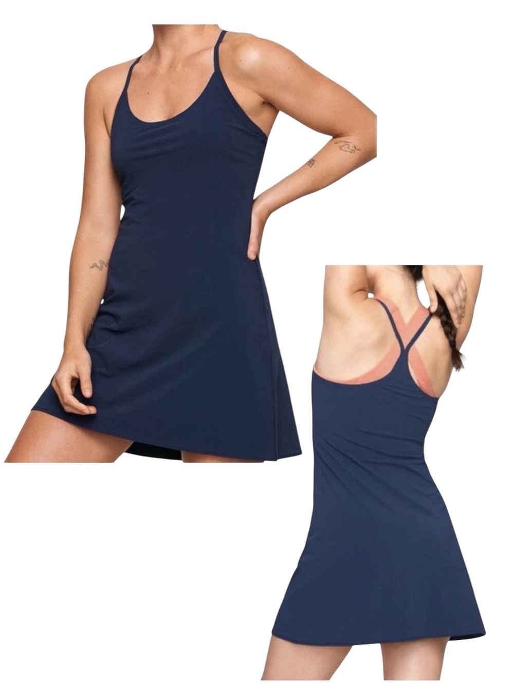Outdoor Voices athletic dress built in shorts blue XS